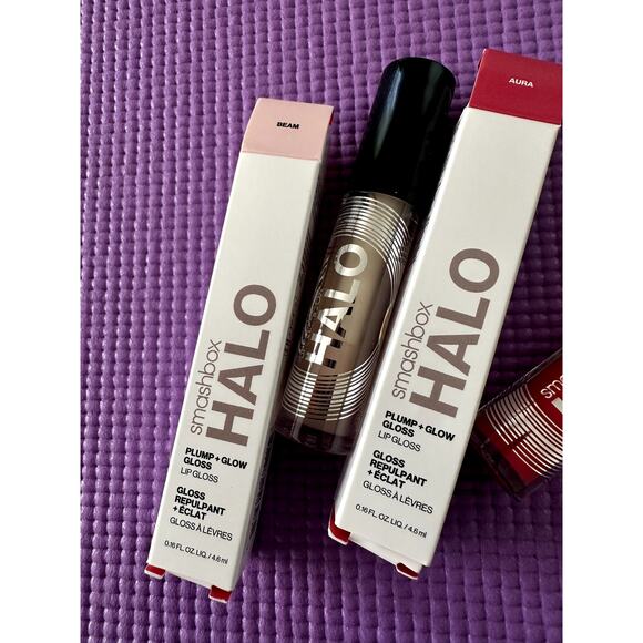 2 Smashbox HALO Plump Glow Gloss Lipgloss NEW Beam & Aura Lip Gloss - Picture 2 of 7